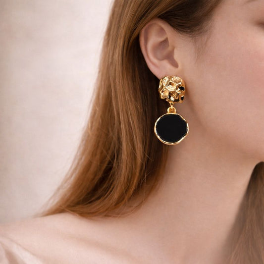 Minimal Korean Black Drop Earrings for Women - JOKOS