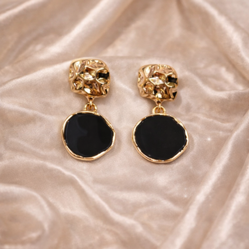 Minimal Korean Black Drop Earrings for Women - JOKOS
