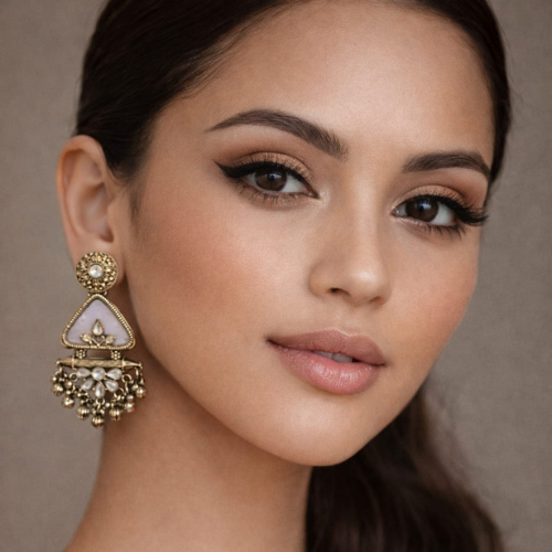 Antique Ethnic Statement Earrings for Women | Traditional Geometric Jhumka Earrings – JOKOS