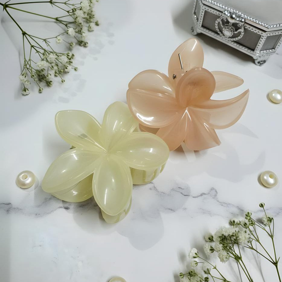 Elegant pastel flower hair claw clips for women