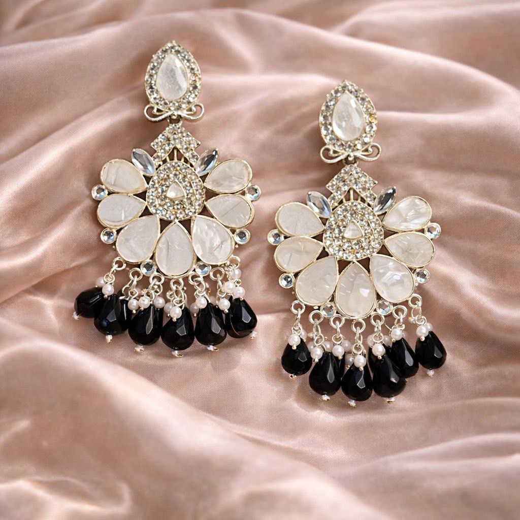 Royal ethnic chandbali earrings with pearls – ethnic Indian statement jewellery